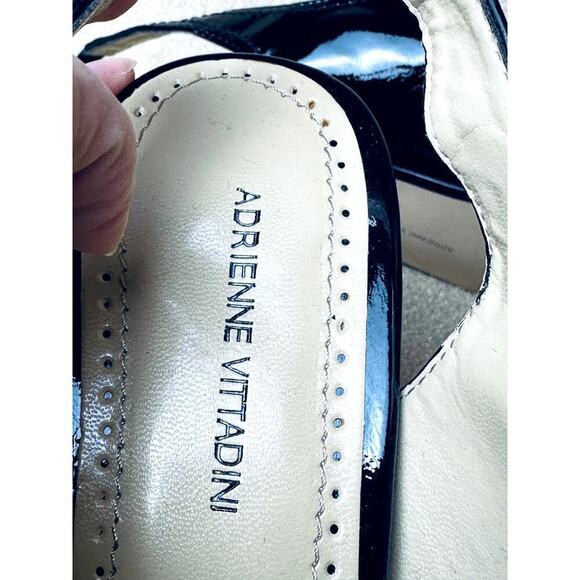 Adrienne Vittadini Black Heels Peep Toe Patent Leather Women's Size 10M NWOB - Picture 6 of 8